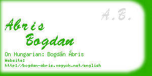 abris bogdan business card