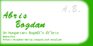 abris bogdan business card